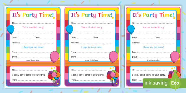 printable party invitations